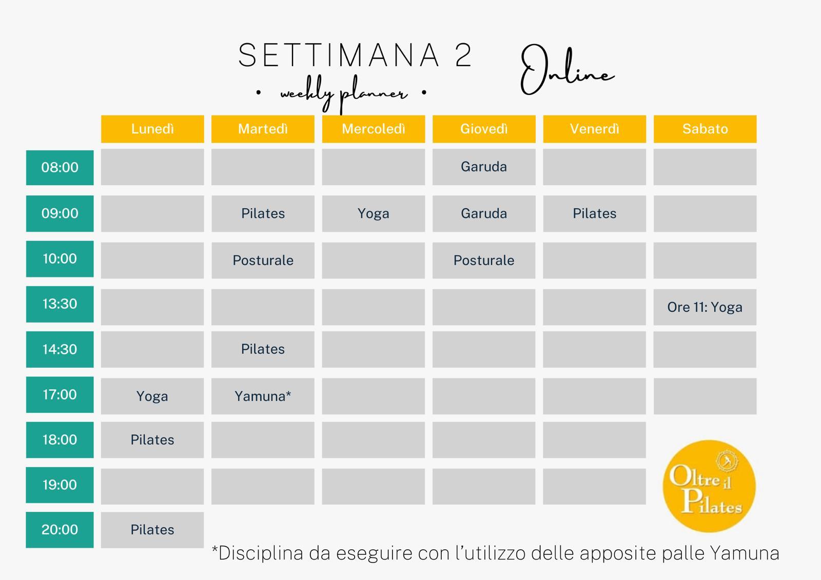 Orario Settimana dal 10 al 16 marzo online