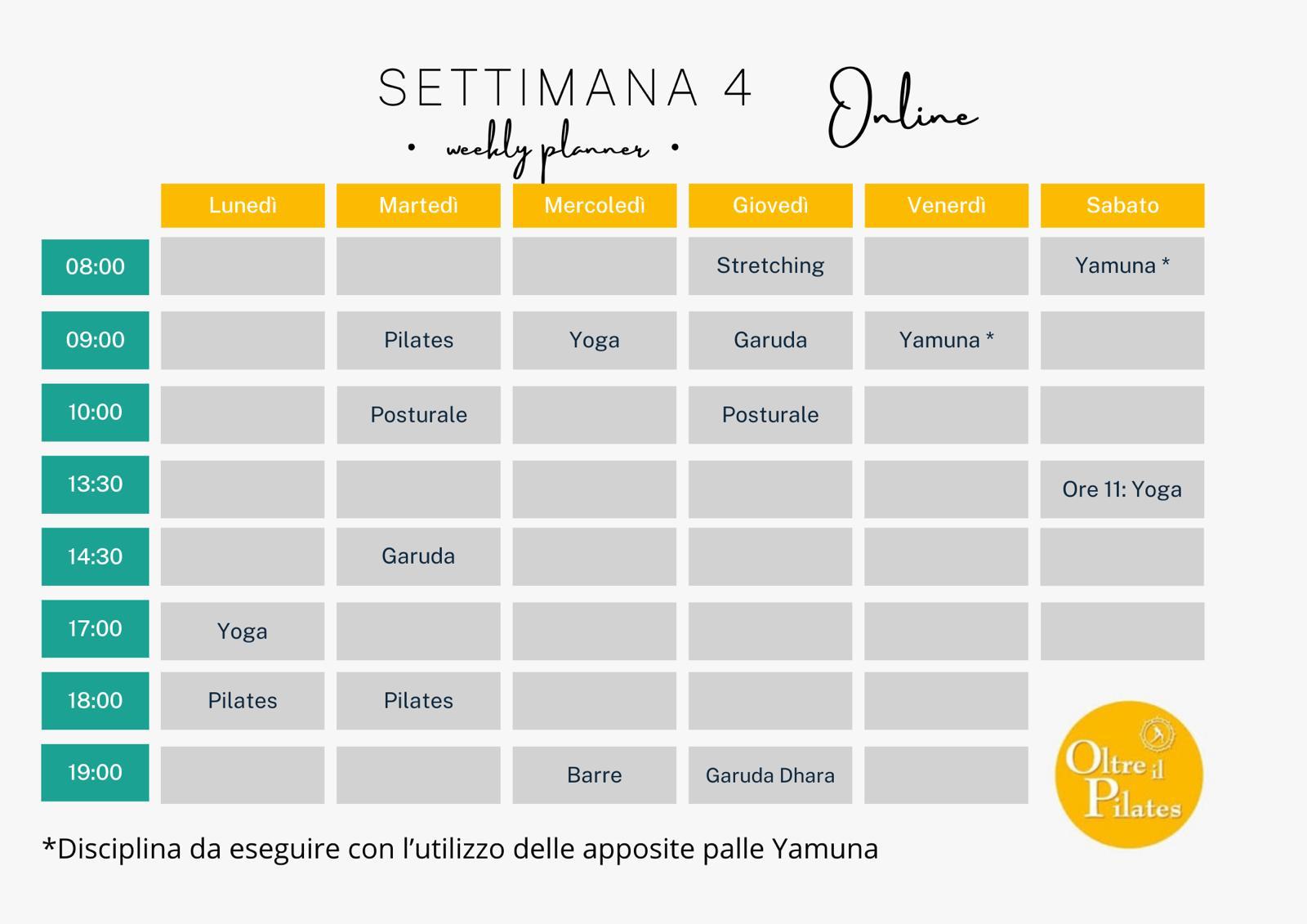 Orario Settimana dal 24 al 30 marzo online